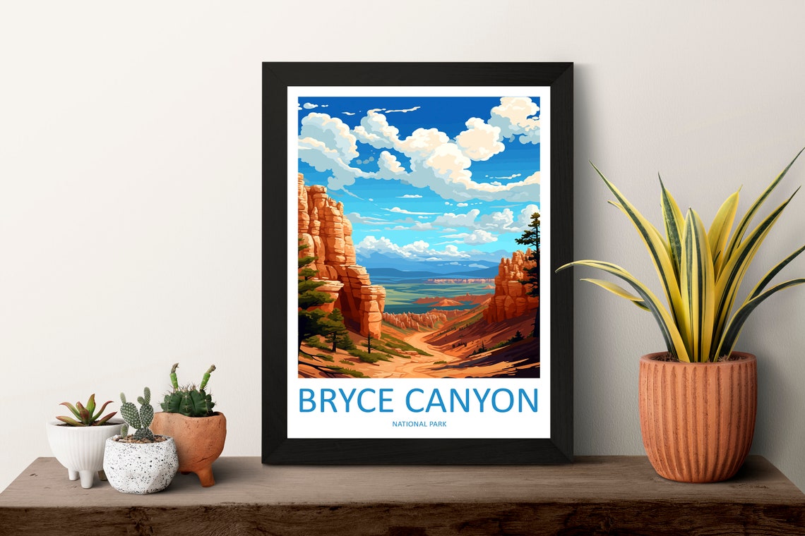 Bryce Canyon National Park Orange Hoodoos Sunset Valley Poster - Image 3