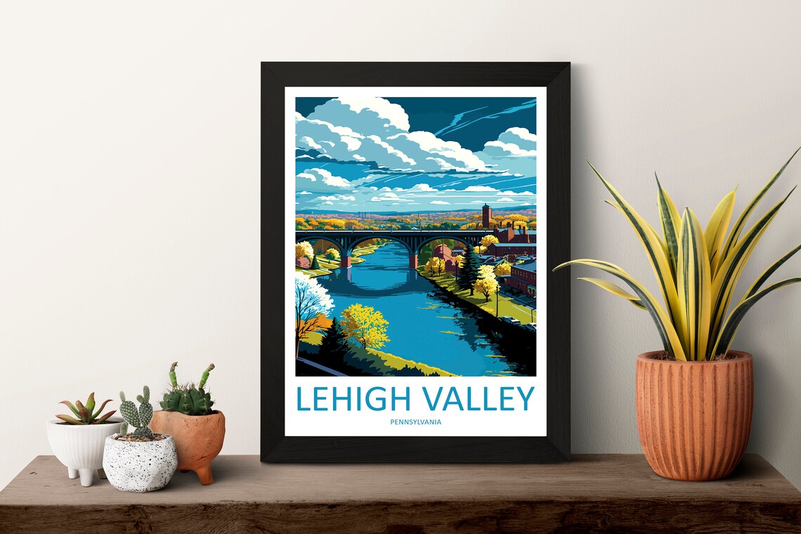 Lehigh Valley Travel Poster, Pennsylvania Wall Art - Image 3
