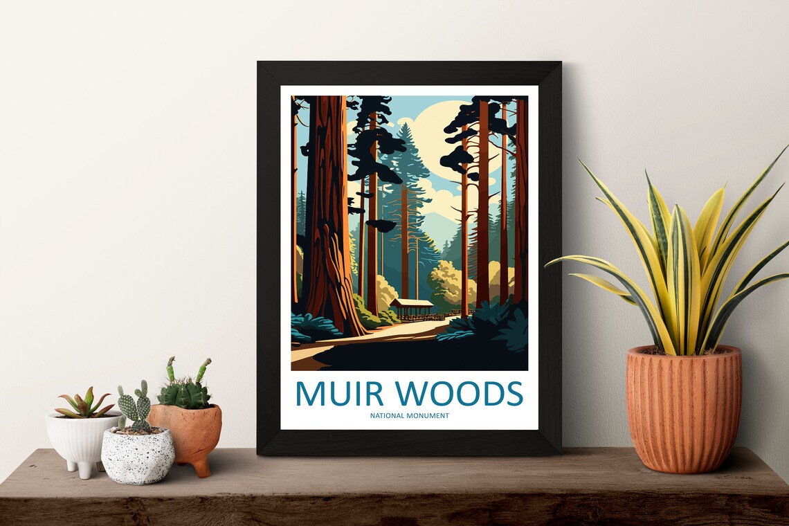 Muir Woods National Monument Travel Poster, California - Image 3