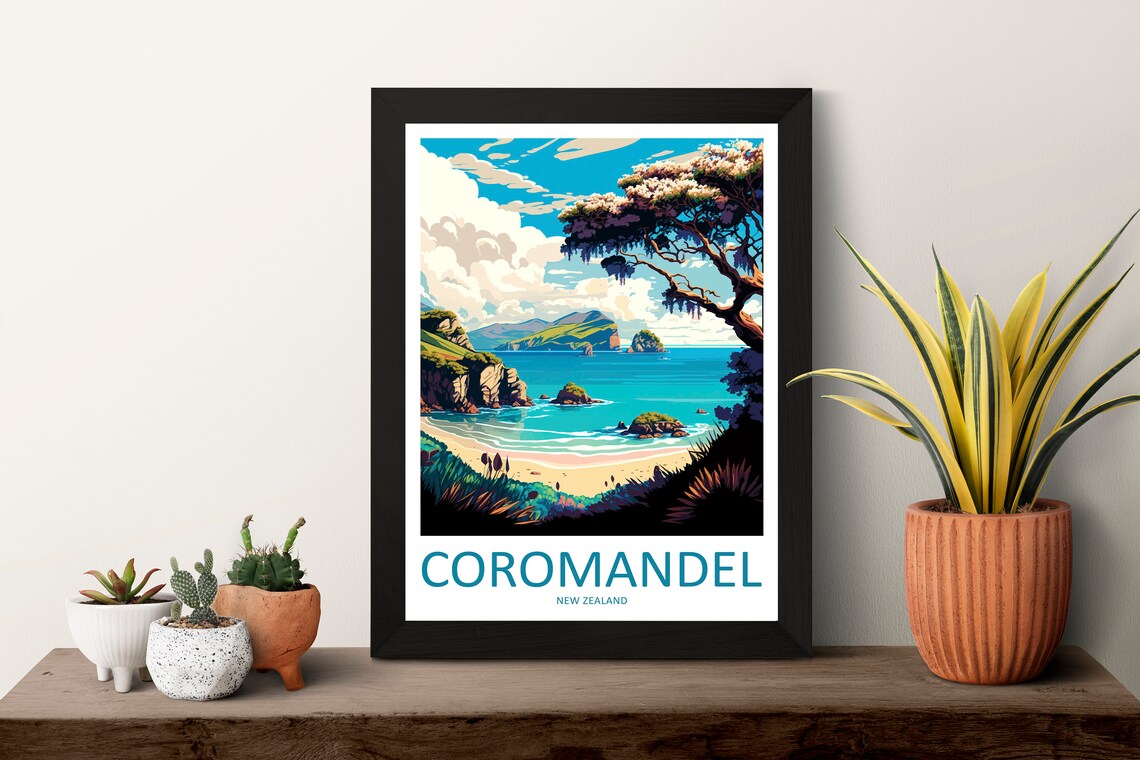 Coromandel Travel Poster, New Zealand Place Print - Image 3