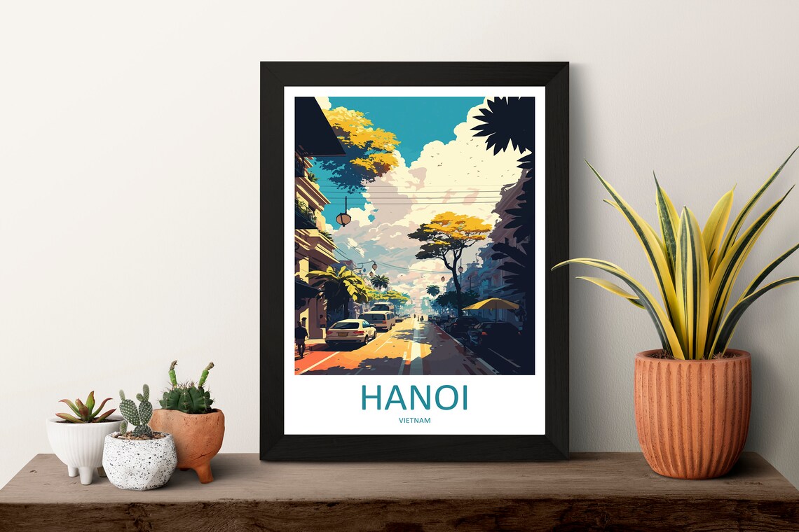 Hanoi Travel Poster, Vietnam Place Wall Art - Image 3