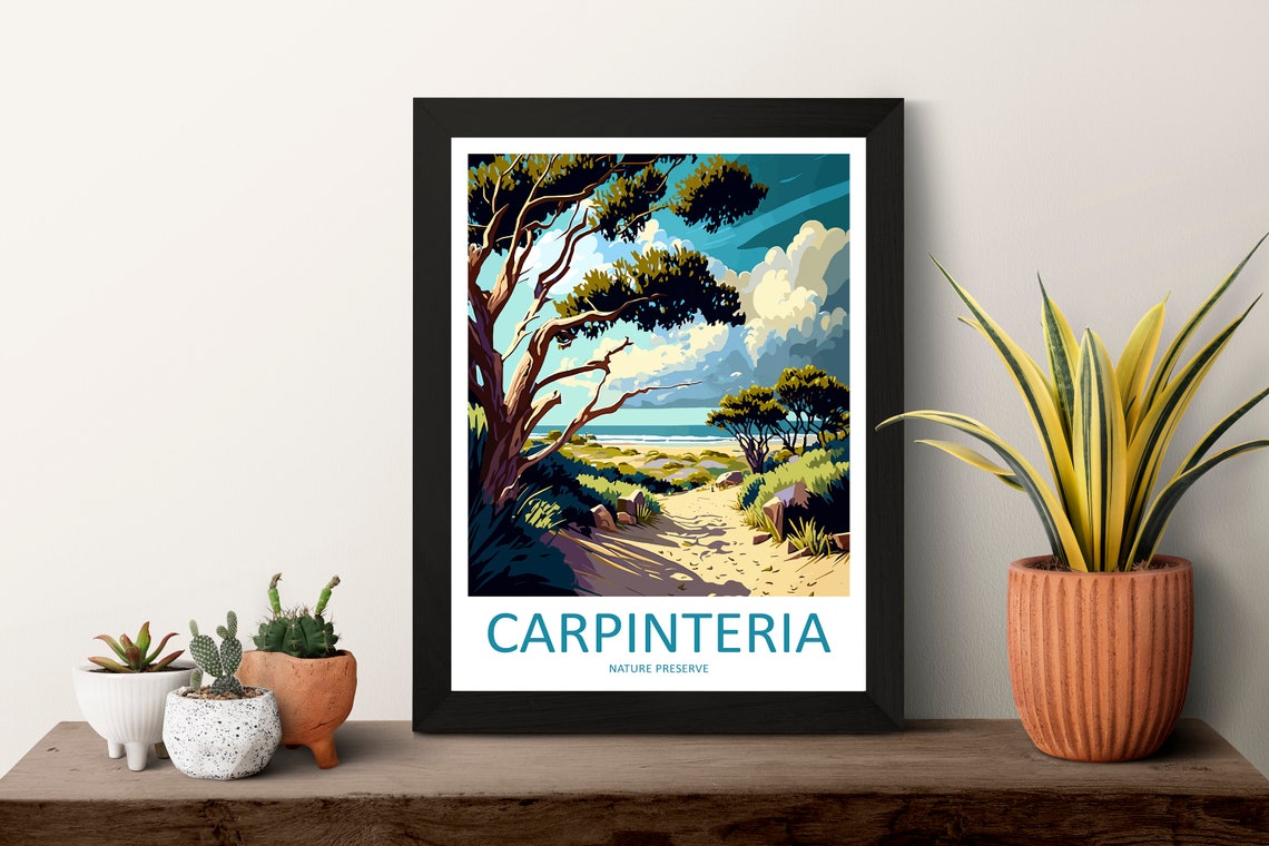 Carpinteria Nature Preserve Coastal Pine Trail Beach Art Poster - Image 3