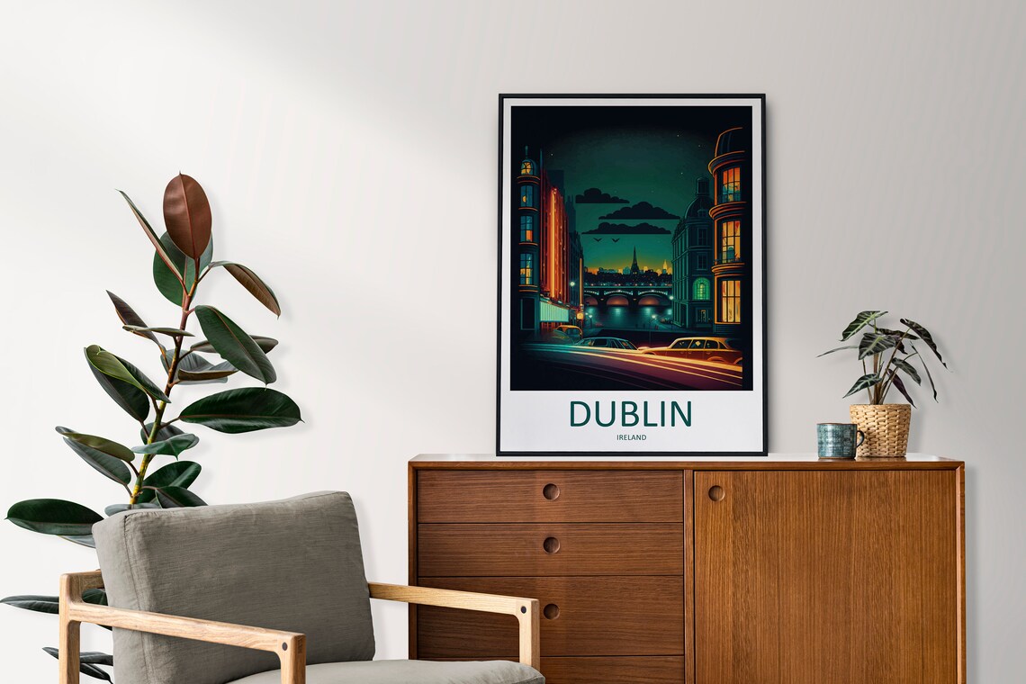 Dublin Skyline Art Print, Ireland City View - Image 2