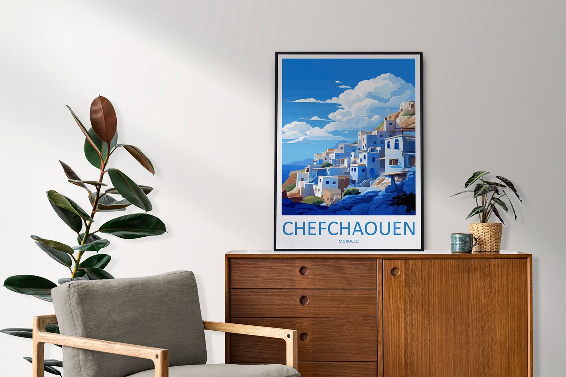 Chefchaouen Travel Poster, Morocco Wall Art - Image 2