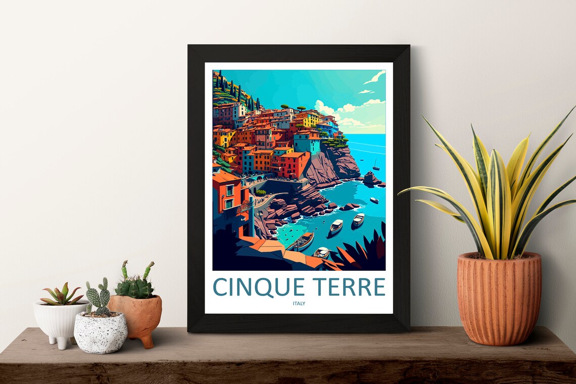 Cinque Terre Italy Travel Poster, Home Decor - Image 3