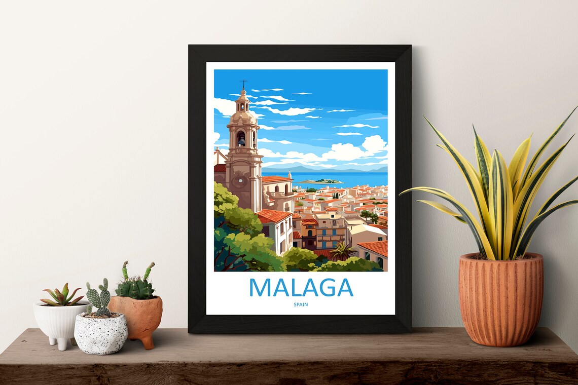 Malaga Travel Poster, Spain Decor Art Print - Image 3