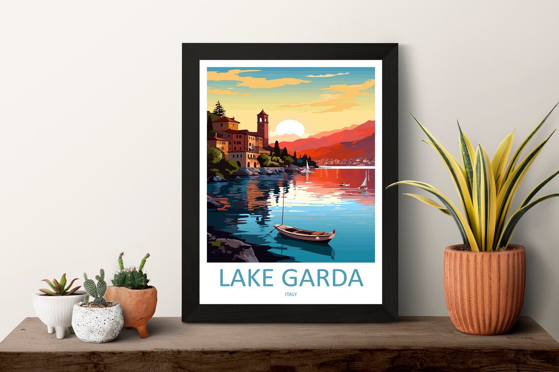 Lake Garda Travel Poster, Lake and Italy Wall Decor - Image 3