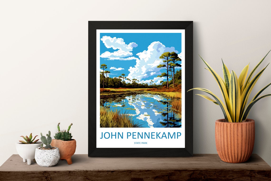 John Pennekamp State Park Lake Reflection Travel Poster Florida - Image 3