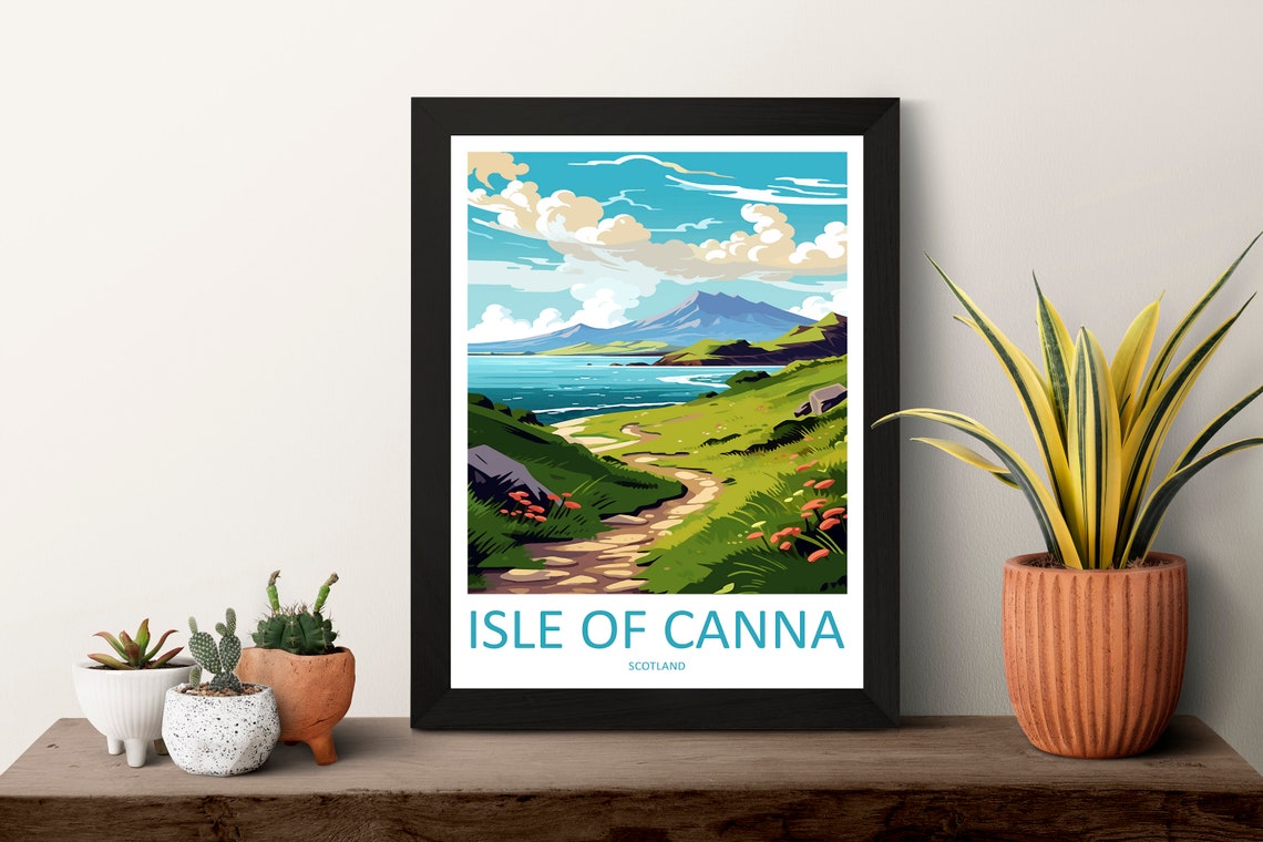 Isle Of Canna Travel Print Wall Art Isle Of Canna Wall Hanging Home Dcor Isle Of Canna Gift Art Lovers Scotland Art Lover Travel Gift - Image 3