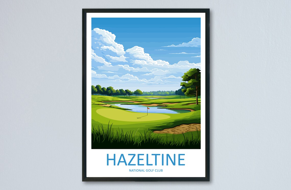 Hazeltine National Golf Club Course Water Hazard Travel Poster