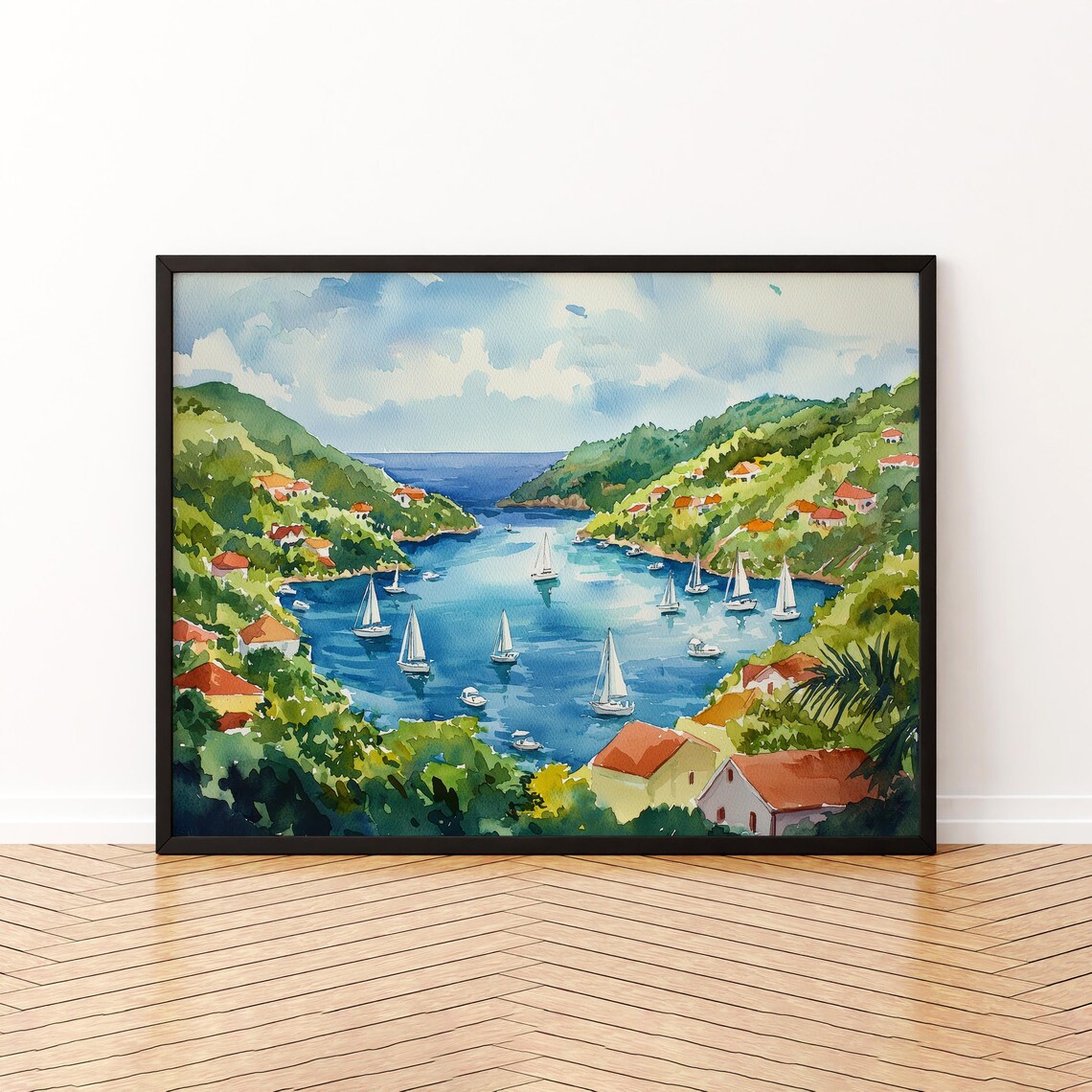 Guadeloupe Watercolor Poster, Caribbean Travel Print
