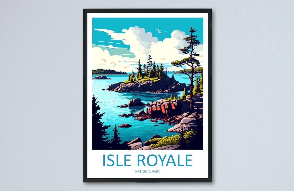 Isle Royale National Park Travel Poster, Wall Art