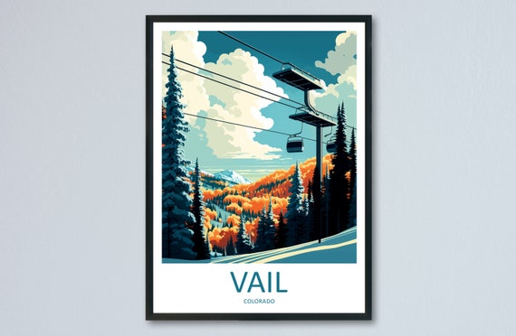 Vail Ski Resort Travel Print Wall Art Vail Ski Resort Wall Hanging Home Dcor Vail Gift Art Lovers Ski Art Lover Gift Vail Print Skiing