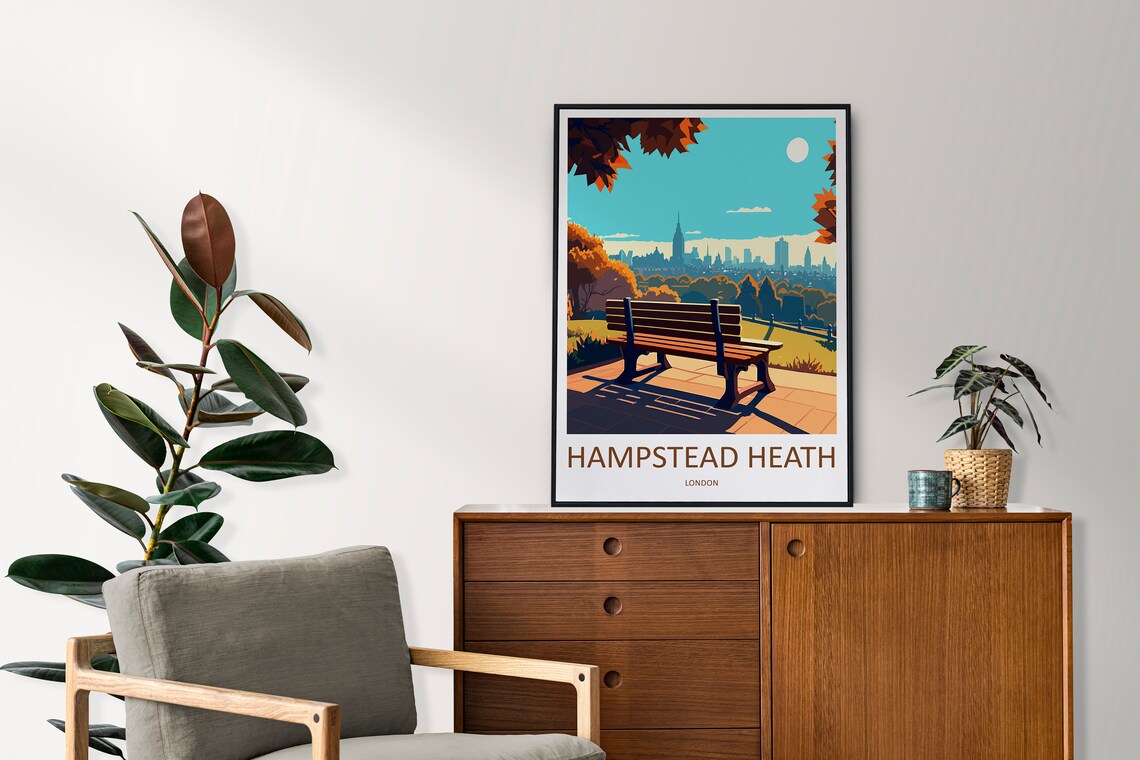 Hampstead Heath London Skyline Art Print - Image 2