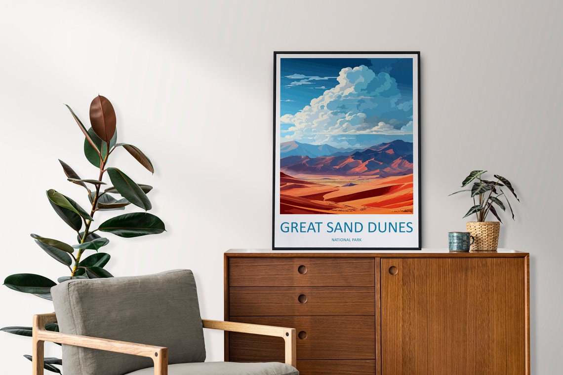 Great Sand Dunes National Park Desert Landscape Travel Poster - Image 2