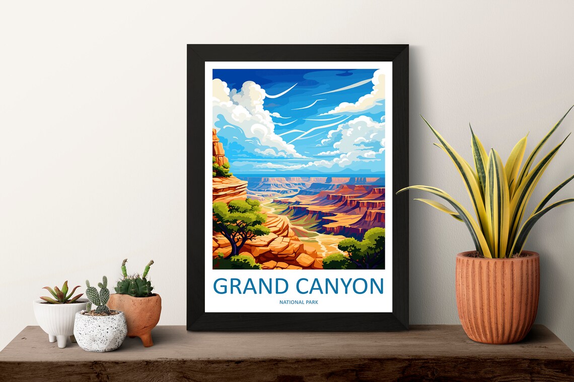Grand Canyon National Park Arizona Red Rock Vista Travel Poster - Image 3