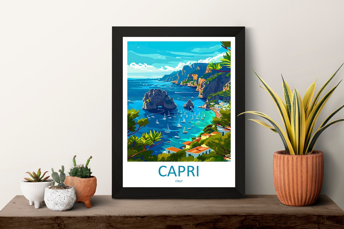 Capri Travel Poster, Italy Place Art Print - Image 3