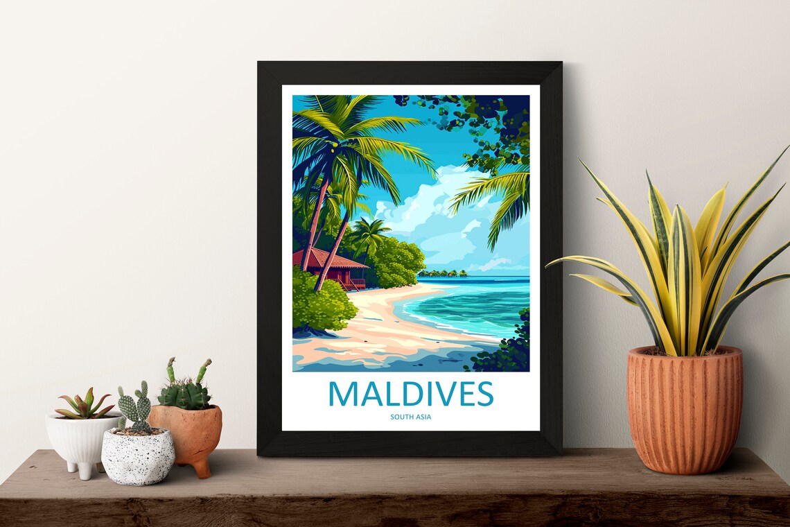Maldives Travel Print, South Asia Wall Decor - Image 3