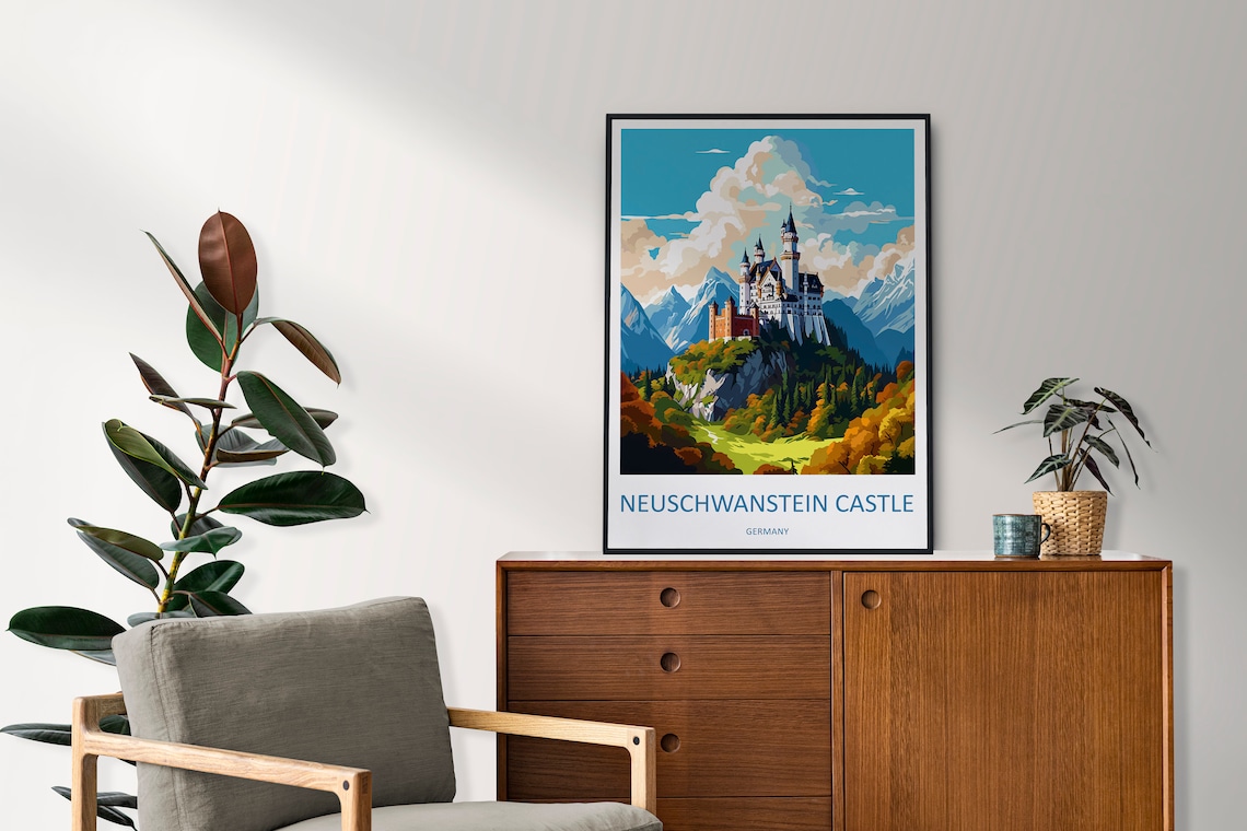 Neuschwanstein Castle Travel Poster, Germany Landscape - Image 2