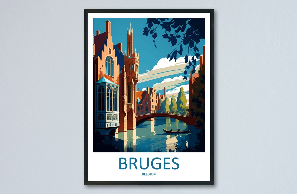 Bruges Travel Print Gift For Art Lovers Poster