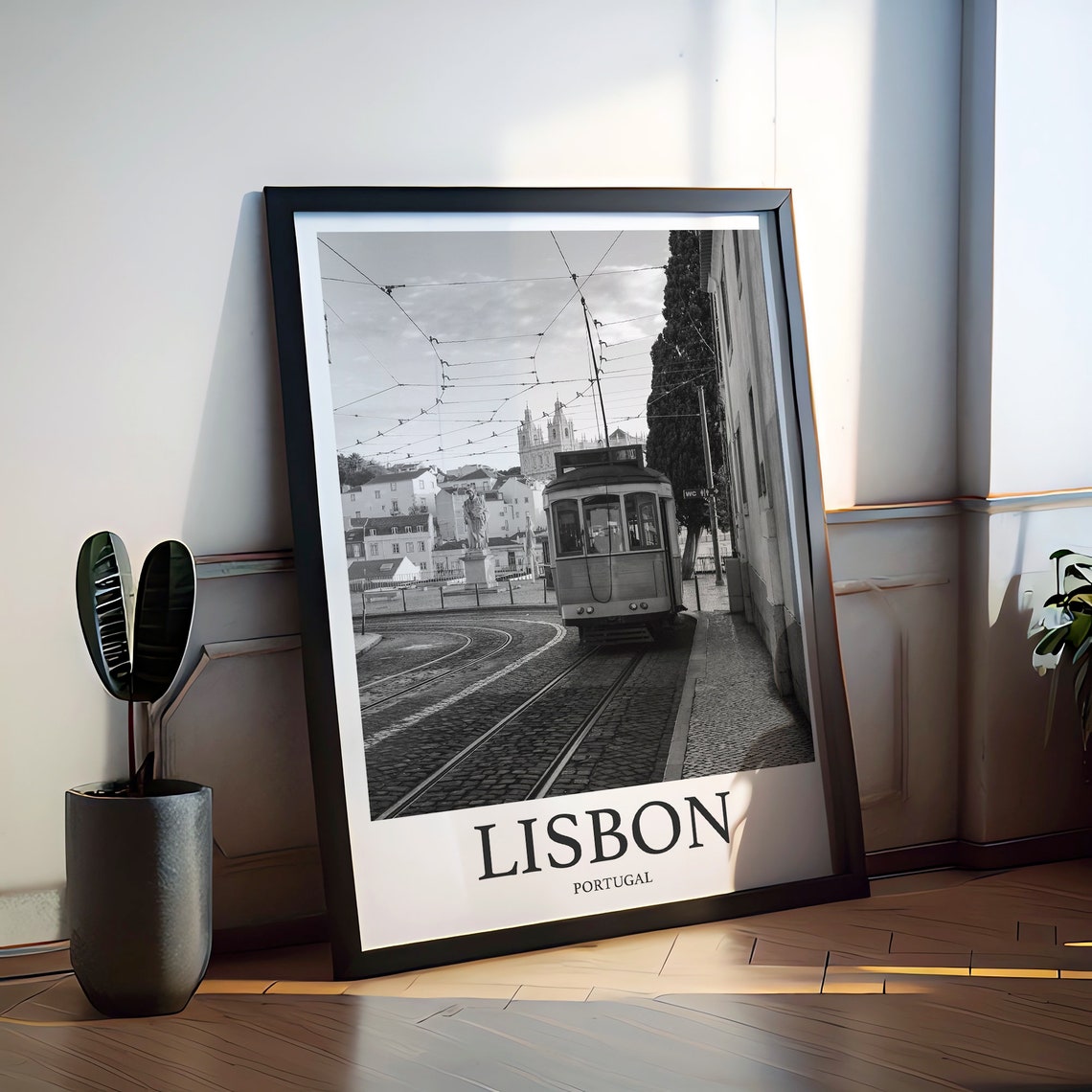 Lisbon Photo Print Of Yellow Tram Travel Photo Lisbon Art Decor Photo Travel Art Gift For Travel Artwork Wall Art Framed Photo Travel Print - Image 2