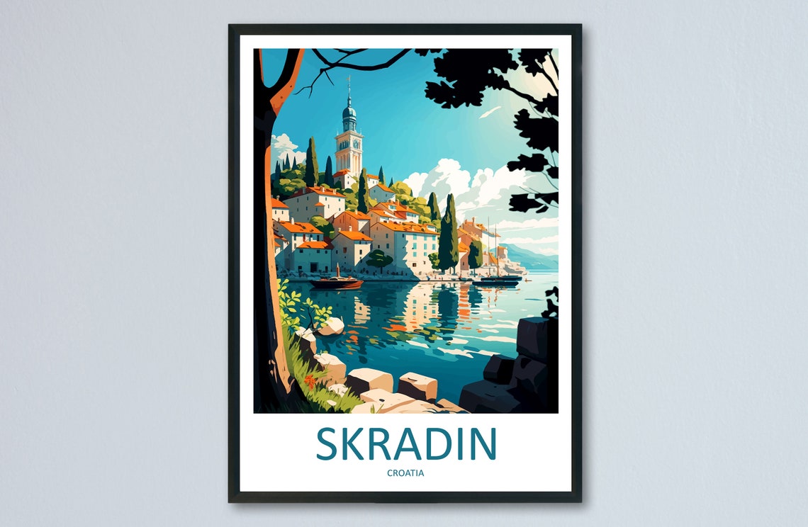 Skradin Travel Print Wall Art Skradin Wall Hanging Home Dcor Skradin Gift Art Lovers Croatia Art Lover Gift Skradin Travel Poster Wall Art