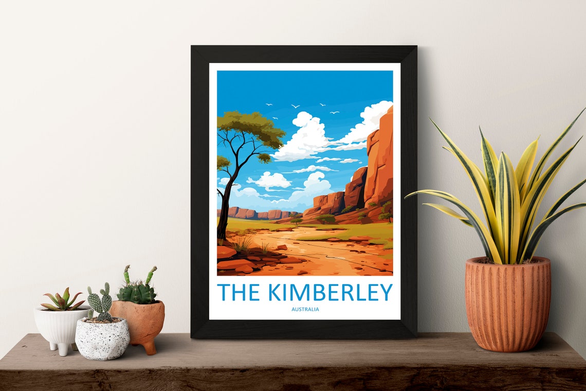 The Kimberley Australia Red Rock Cliffs Under Blue Sky Poster - Image 3