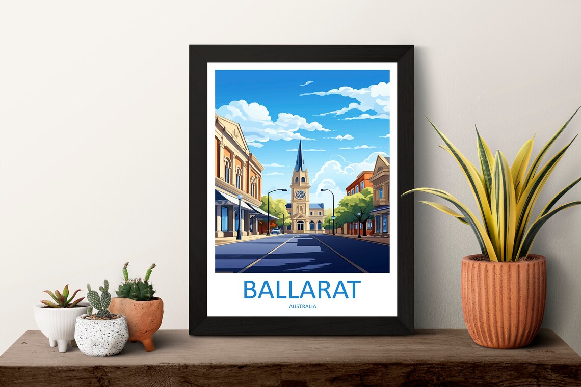 Ballarat Clock Tower Heritage Street Australia Travel Poster - Image 3