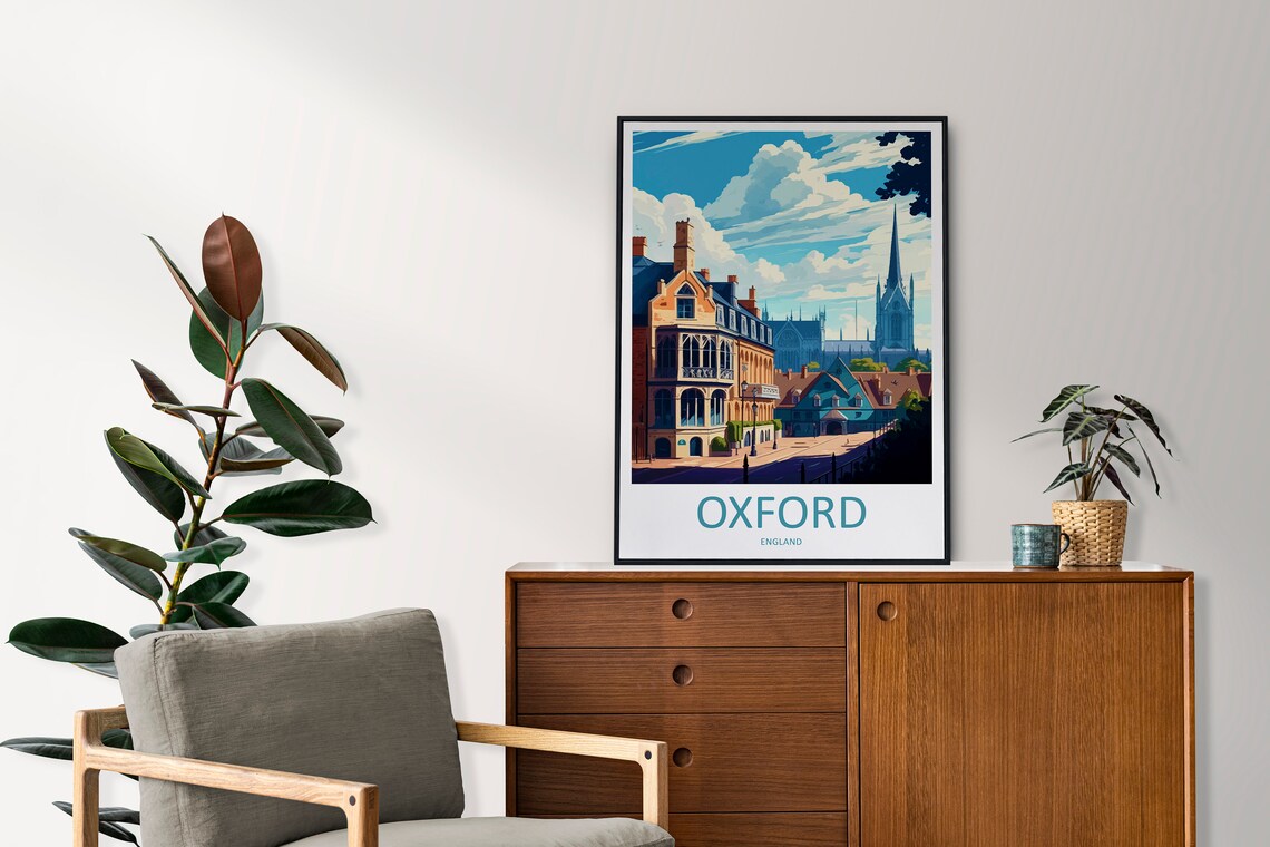Oxford Travel Poster, England Wall Decor - Image 2