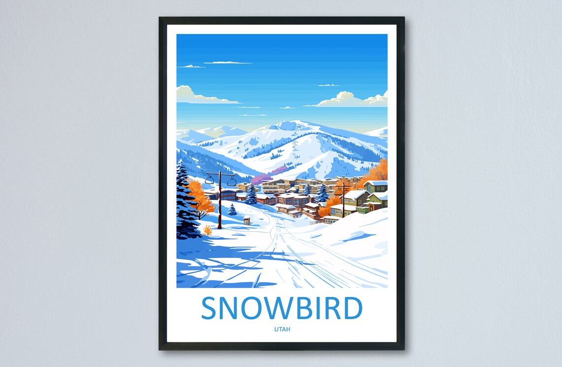 Snowbird Utah Daytime Ski Village Chairlifts Bluebird Poster