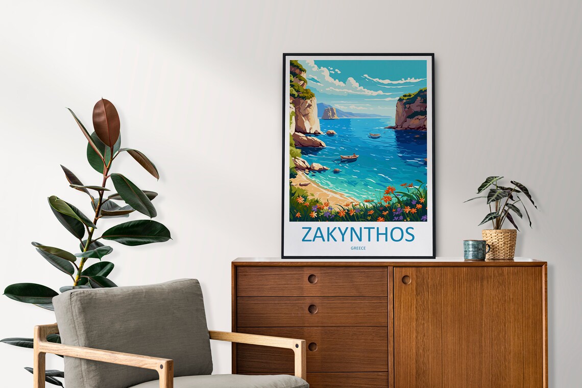 Zakynthos Travel Poster, Greek Wall Decor - Image 2
