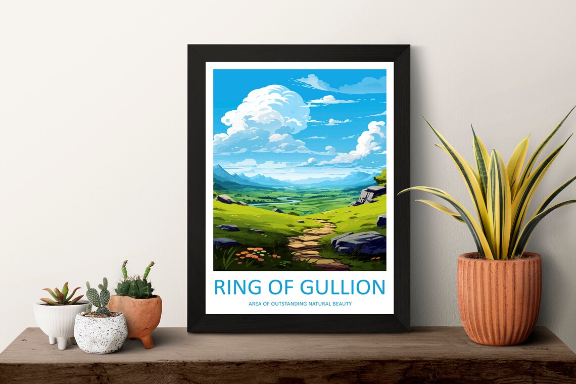 Ring of Gullion Rocky Mountain Path Leading Toward Misty Peaks Poster - Image 3