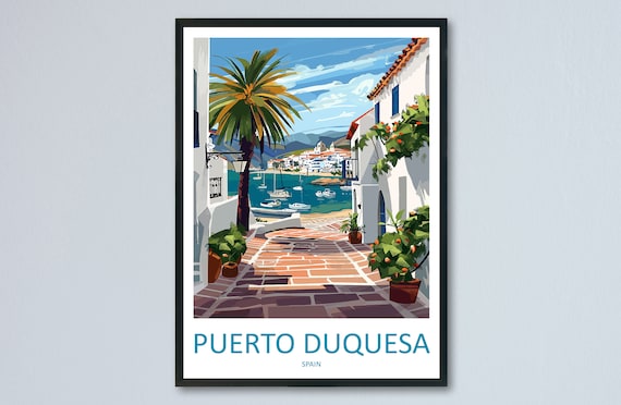 Puerto Duquesa Travel Poster, Spain Place Print