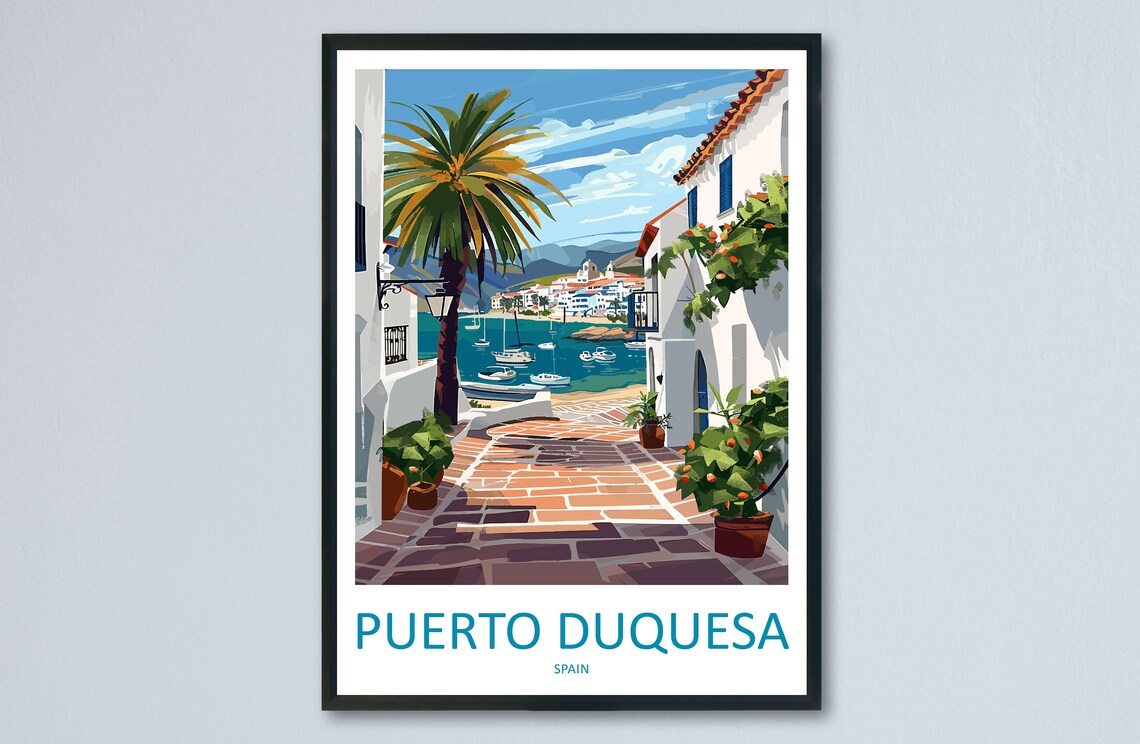 Puerto Duquesa Travel Poster, Spain Place Print