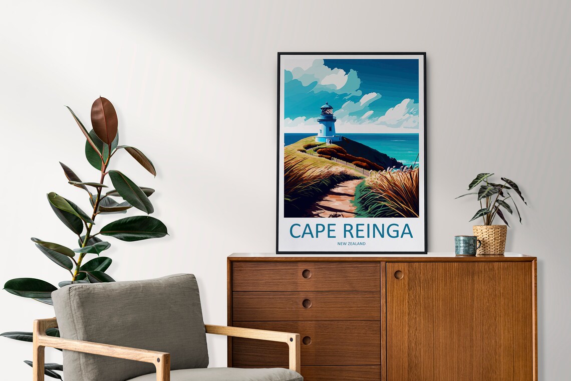 Cape Reinga Travel Poster, New Zealand Place Print - Image 2