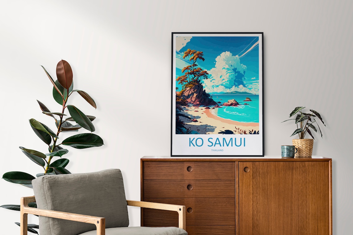 Ko Samui Travel Poster, Thailand Place Print - Image 2
