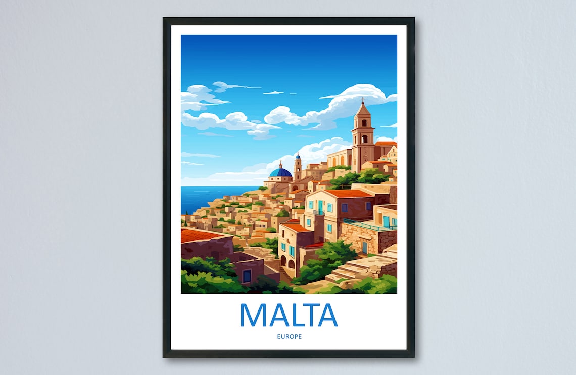 Malta Travel Poster, European Place Wall Art