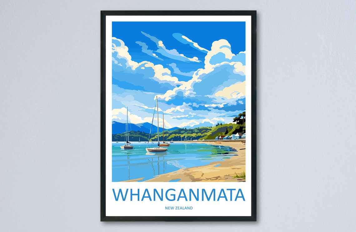 Whanganmata Travel Print Wall Art Whanganmatad Wall Hanging Home Dcor Whanganmata Gift Art Lovers New Zealand Art Lover Gift Whanganmata