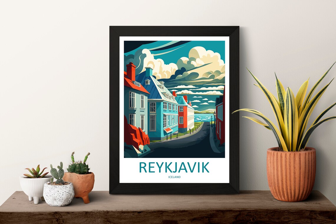 Reykjavik Travel Poster, Iceland Place Decor - Image 3