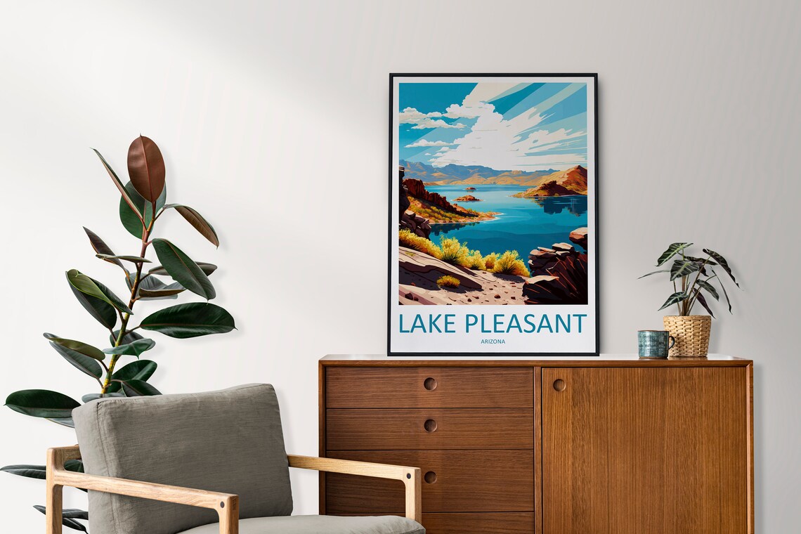 Lake Pleasant Travel Poster, Arizona Art Lover Gift - Image 2