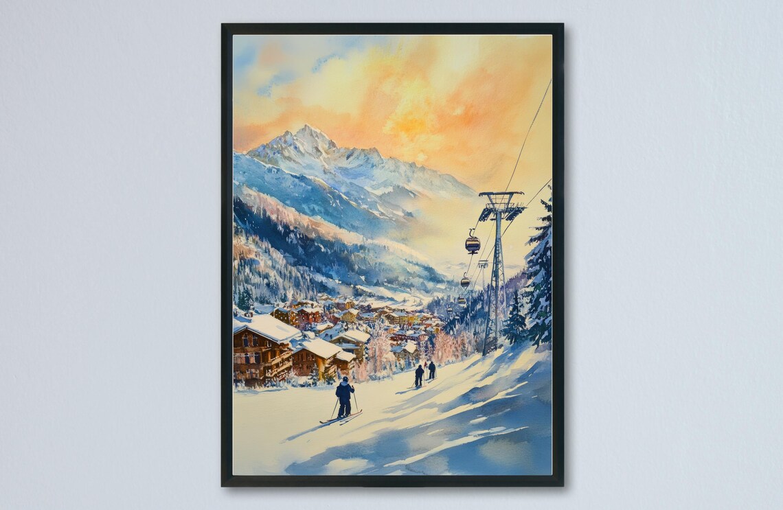 Schladming Austria Alpine Ski Resort Village Gondola Sunset Poster