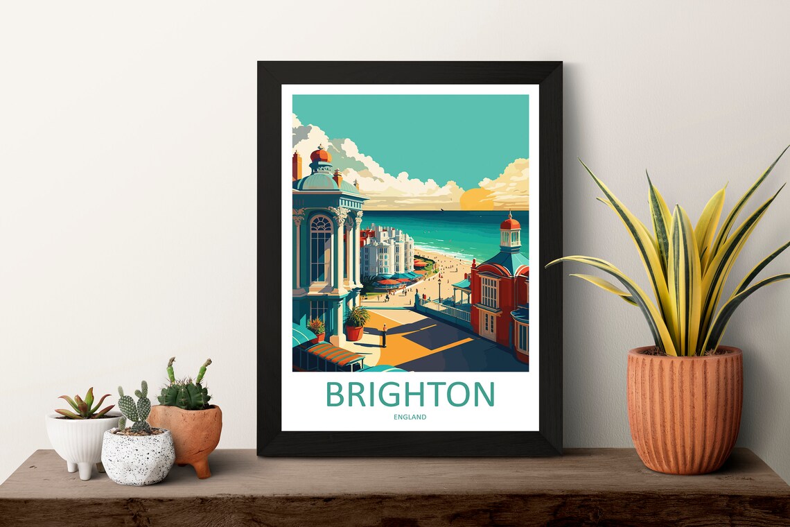 Brighton Pier Travel Poster, Brighton UK Wall Decor - Image 3