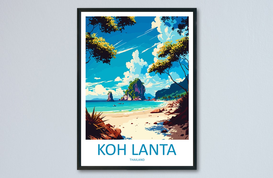 Koh Lanta Tropical Beach Limestone Karst Thailand Island Poster