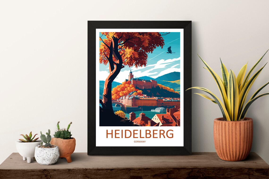 Heidelberg Cityscape Art Print, European City Decor - Image 3