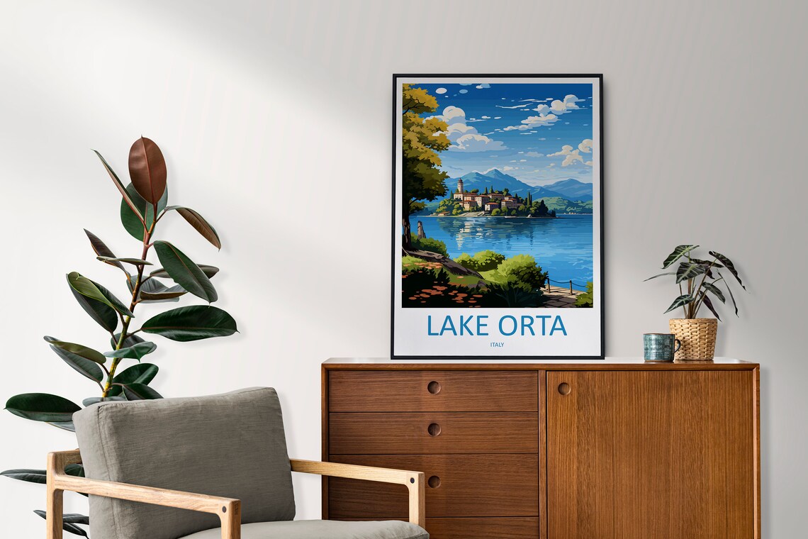 Lake Orta Travel Poster, Italy Wall Art Print - Image 2