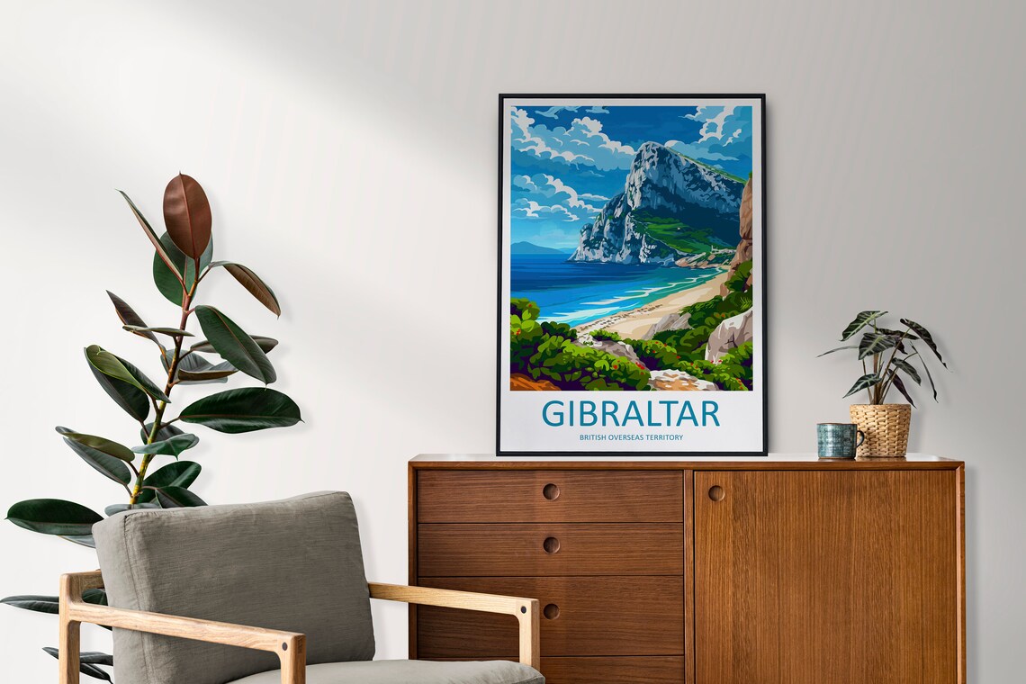 Gibraltar Travel Poster, British Overseas Territory - Image 2