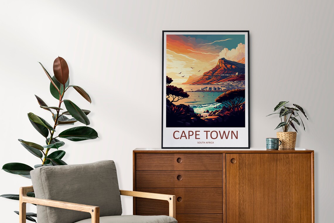 Cape Town Travel Poster, South Africa Wall Art - Image 2