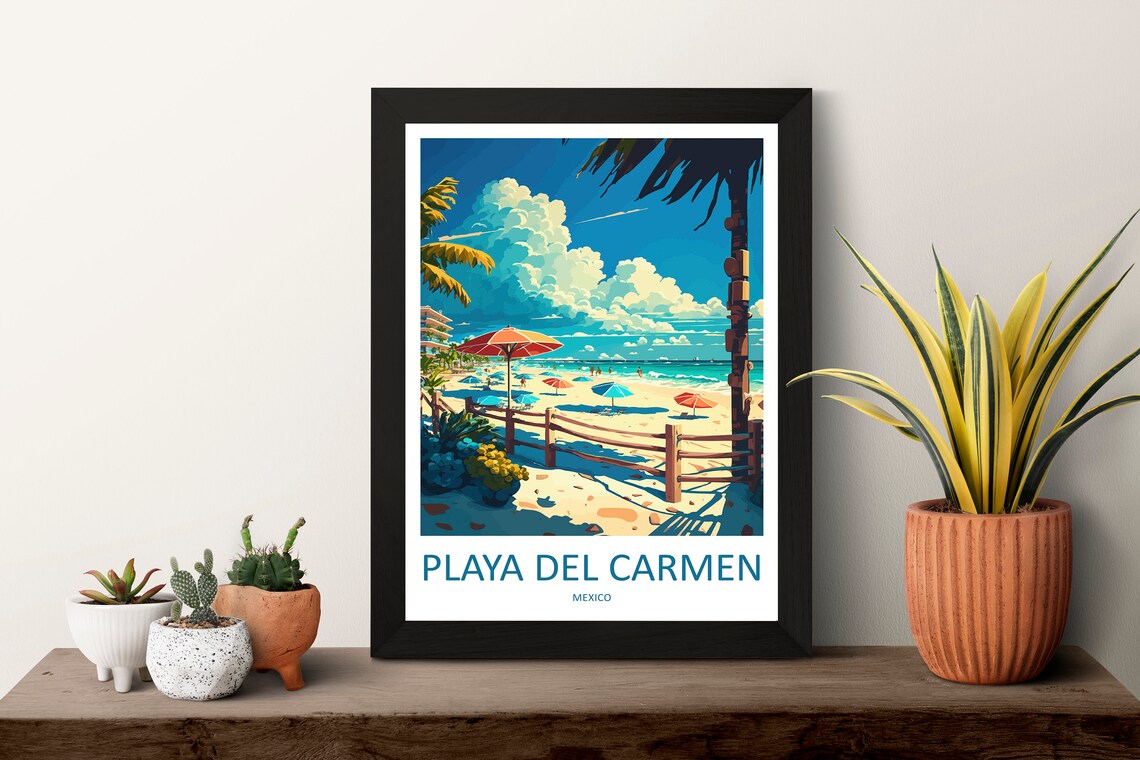 Playa Del Carmen Travel Poster, Place Wall Art - Image 3