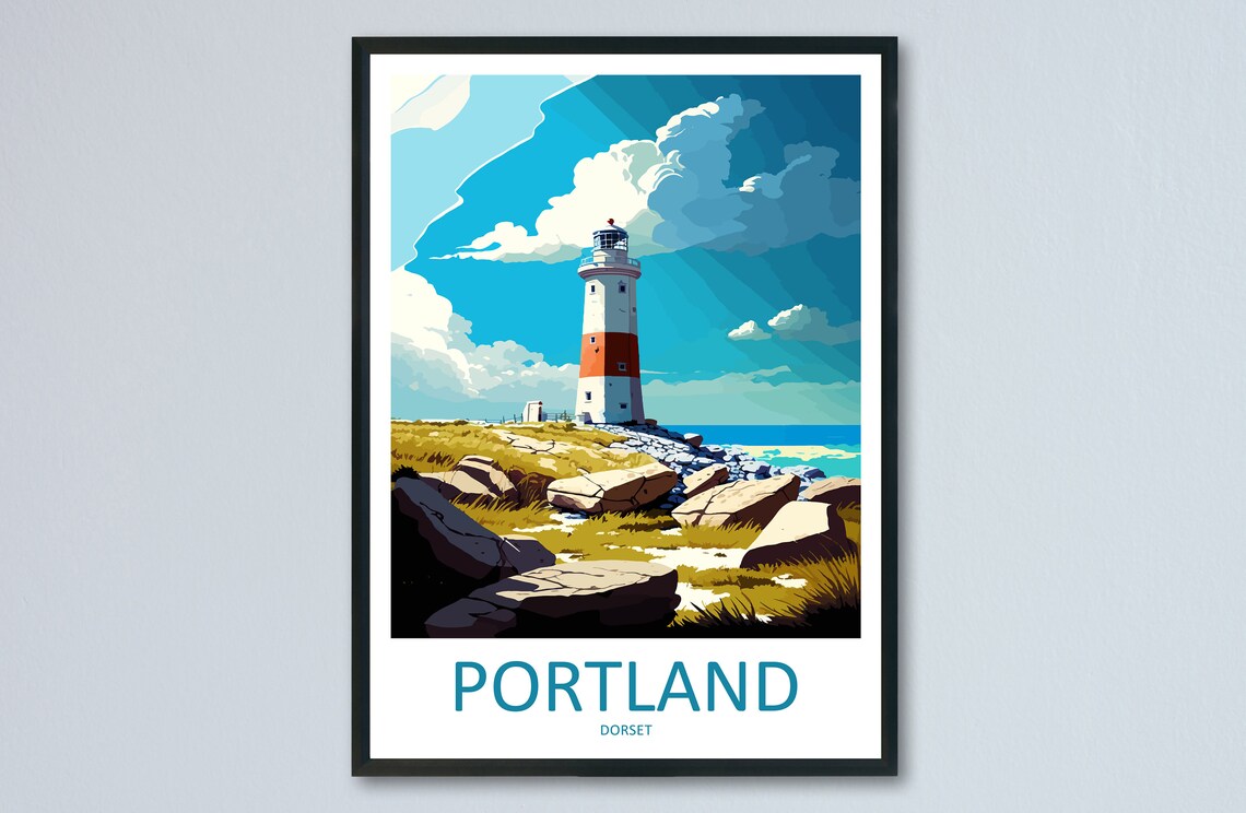 Portland Travel Poster, Lighthouse Artwork