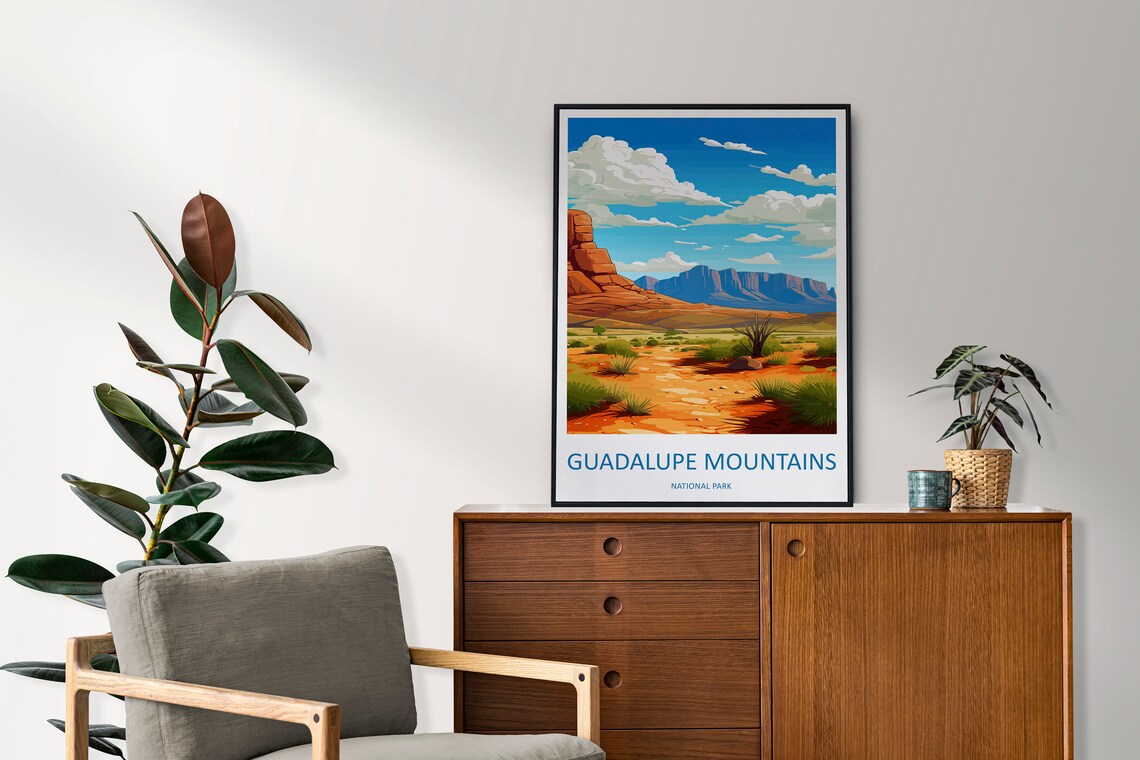 Guadalupe Mountains Texas Desert Vista National Park Travel Poster - Image 2